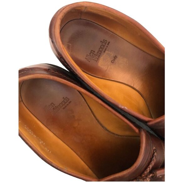 Allen Edmonds Cody Loafers 11.5 Brown Leather Tassel Kiltie Woven Classic Men’s - Picture 12 of 15